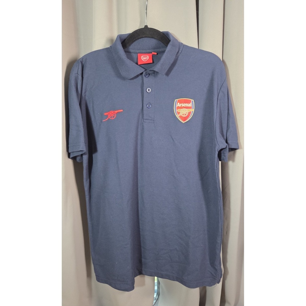 Arsenal London Football Club Soccer Navy Blue Polo Shirt Jersey Large